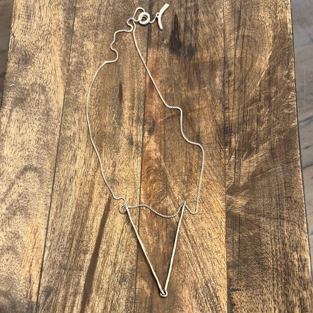 Sterling Silver Necklace with Diamond Bezels by Saundra Messinger